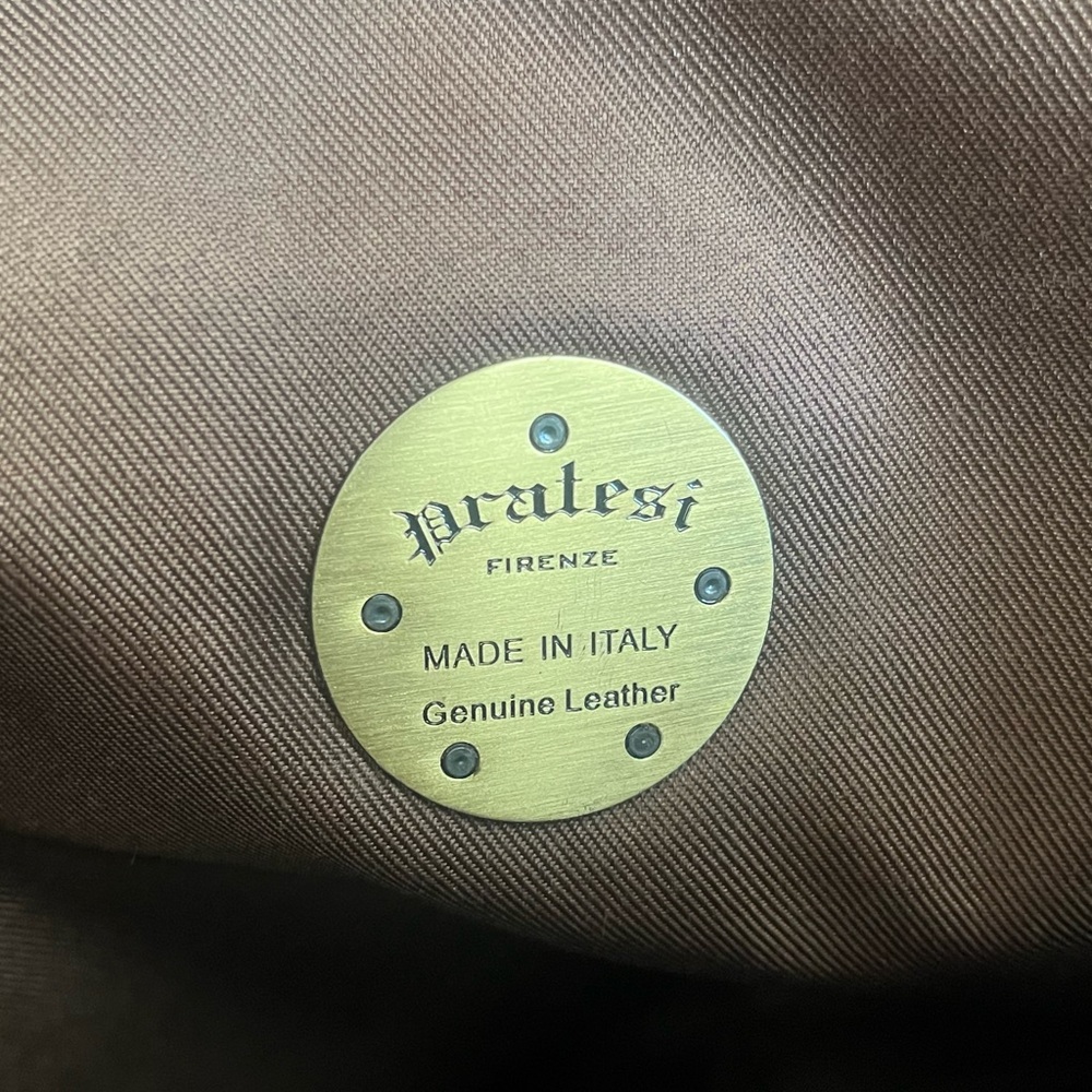 NWOT Pratesi Firenze Brown Italian Leather Bag - Picture 8 of 9